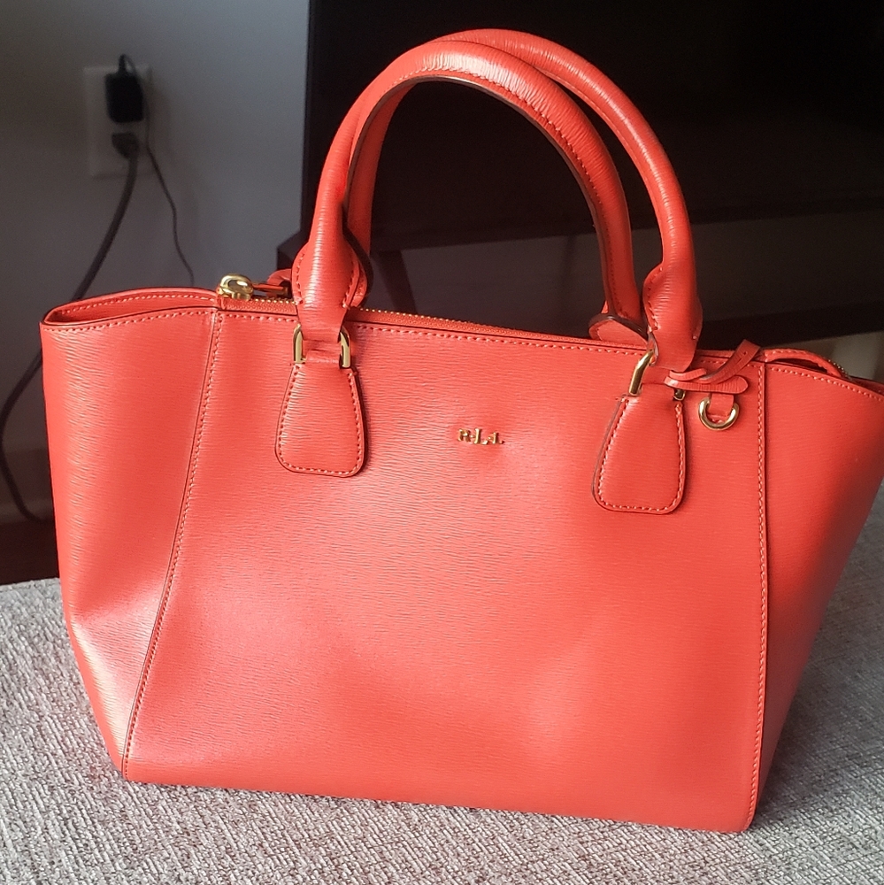 SOLD!  Lauren Ralph Lauren Orange Satchel Bag